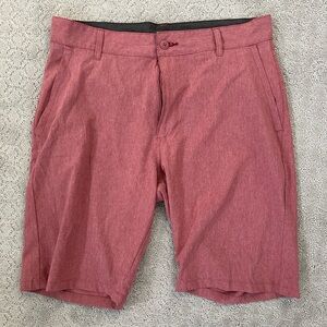 Burnside Men's Flat Front Red Shorts